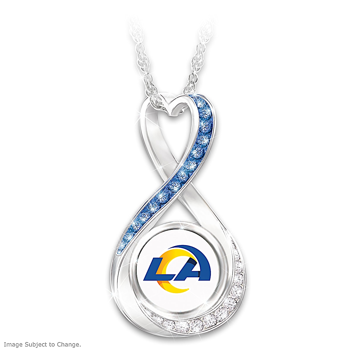 Los Angeles Rams Forever Womens NFL Sterling Silver-Plated Infinity Pendant  Necklace