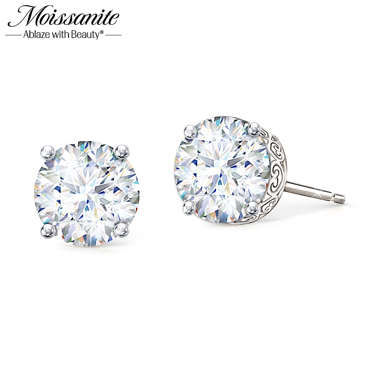 Moissanite fire stud earrings store