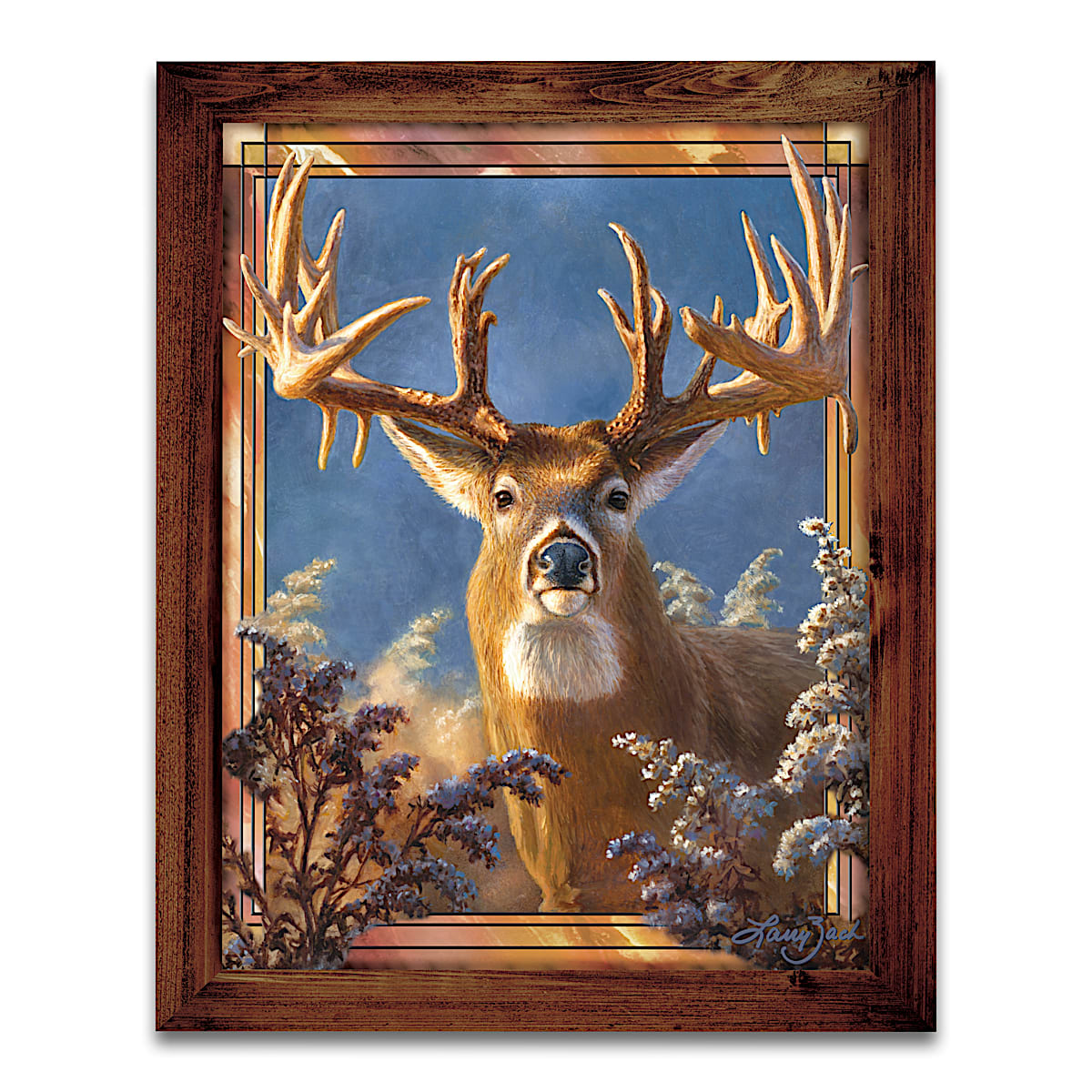 Close Encounter Illuminated Framed Wall Decor Adorned With Deer Art By
