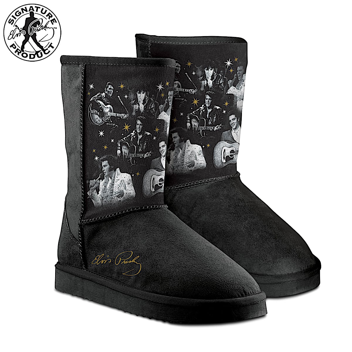Elvis Presley Slip On Faux Suede Women s Boots