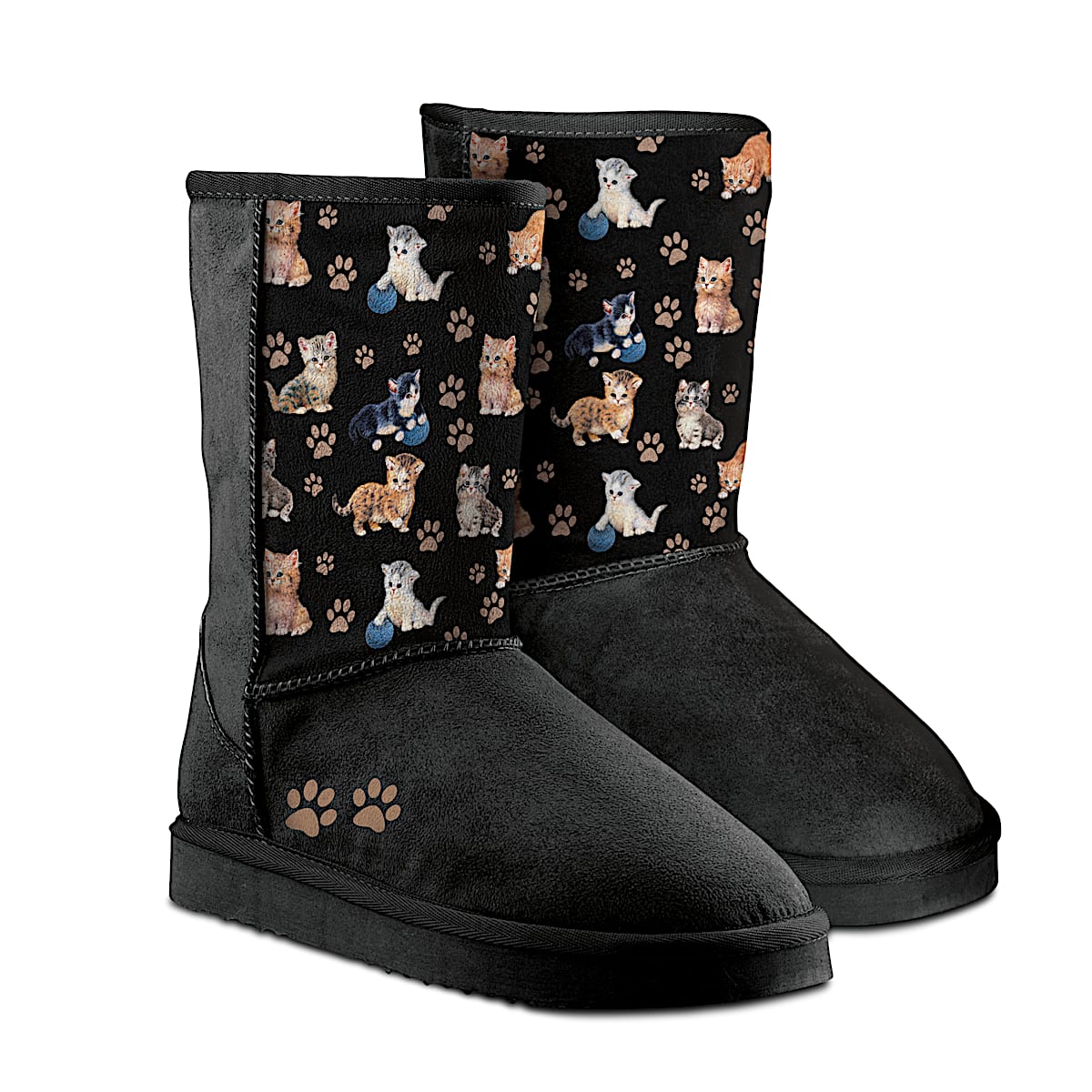 Cat Pattern Handcrafted Boots main image 0