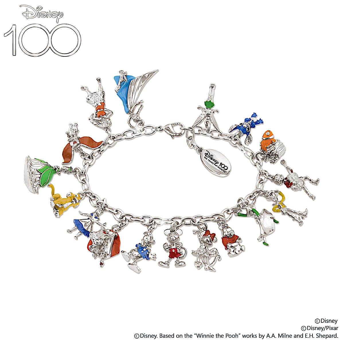 Disney100: Charm Bracelet Featuring 17 Memorable Characters