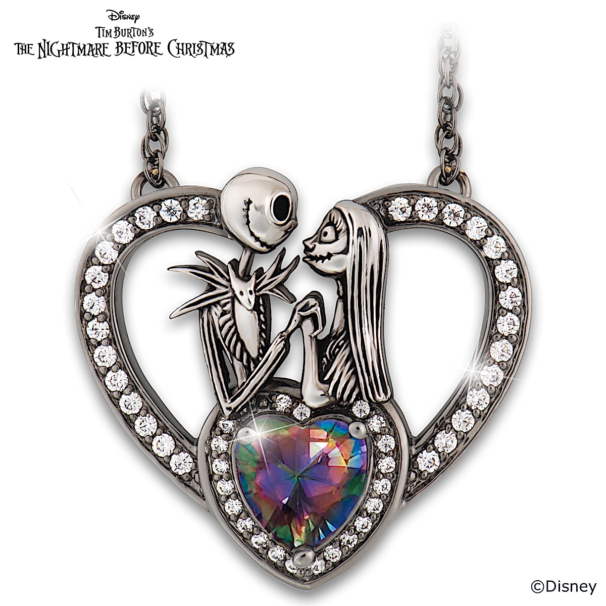 LGBT Pride Love Is Love Rainbow Jack Skellington Heart Pendant Necklace -  Love Pride Heart Necklace | CubeBik