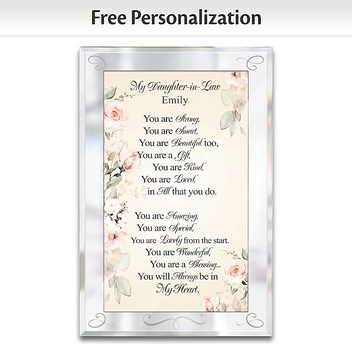 My Daughter-In-Law, You Are Loved Personalized Mirrored Plaque Wall ...