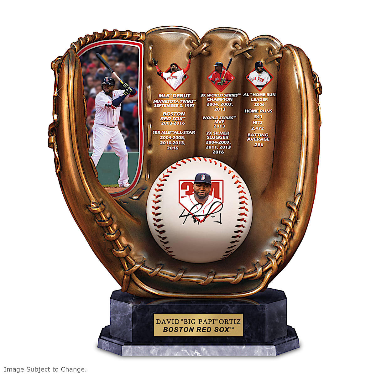 Boston Red Sox David Ortiz Big Papi MLB Cold-Cast Bronze Glove