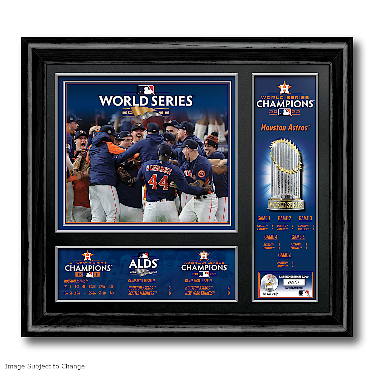 2022 World Series Champions Houston Astros MLB Glove Sculpture And Beveled  Glass Panel Adorned With A Full-Color Montage And World Series Logo
