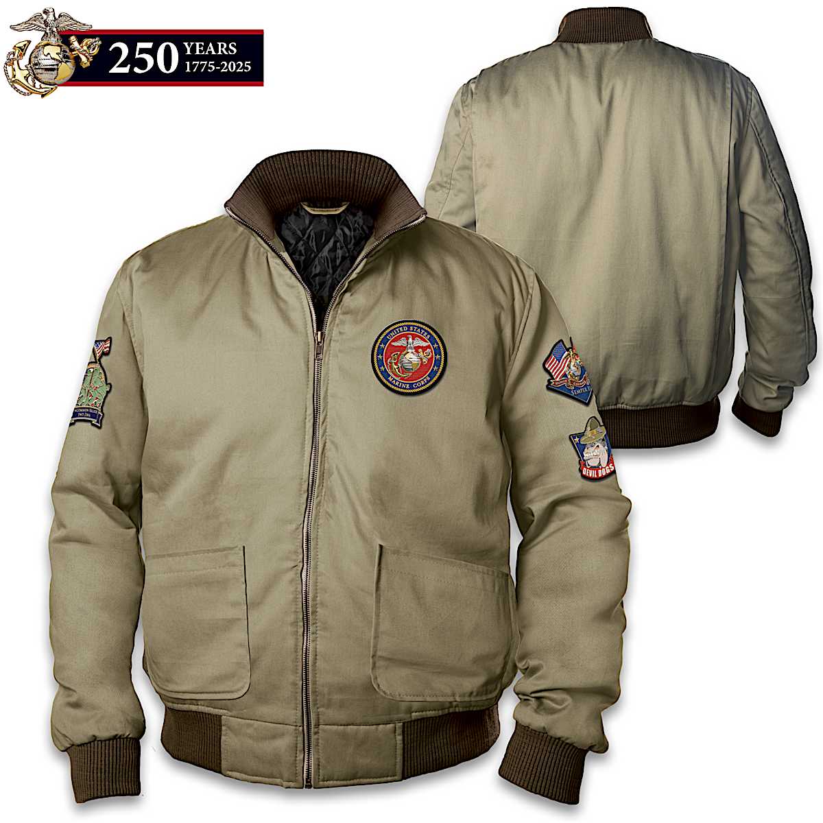 Marine bomber jacket top
