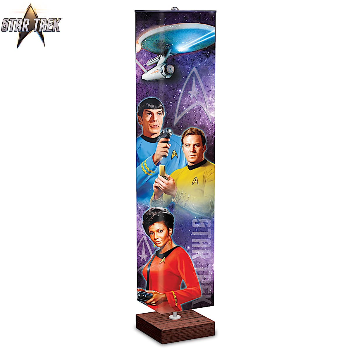 STAR TREK Floor Lamp With Art On 4-Sided Fabric Shade