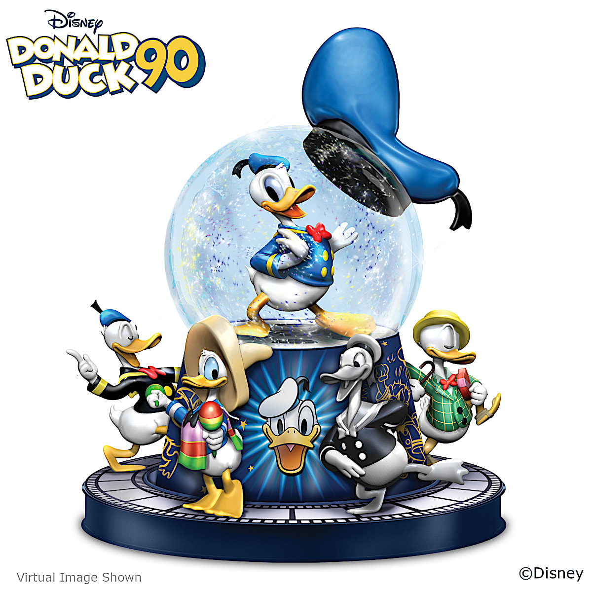 Disney Donald Duck 90th Anniversary Musical Glitter Globe