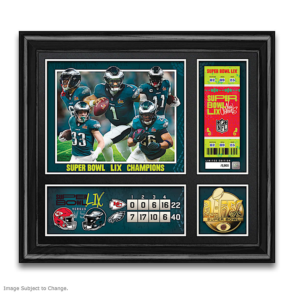 Philadelphia Eagles Super Bowl LIX Champions NFL Wall Decor With All ...