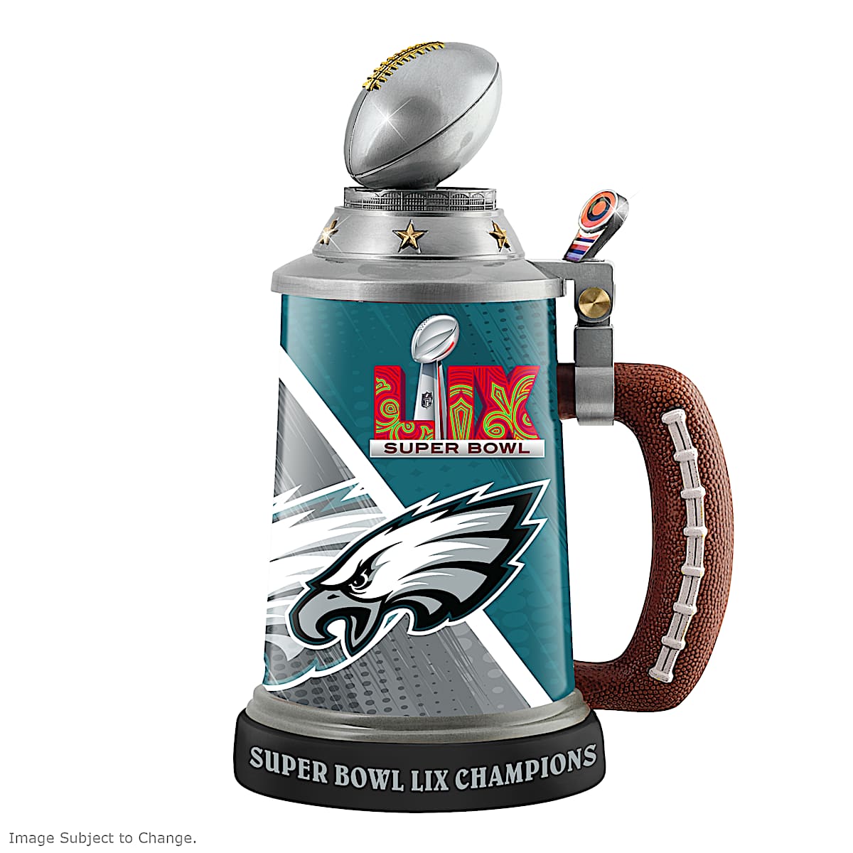 Philadelphia Eagles Super Bowl LIX Champions 12 Oz. NFL Stein With Both ...