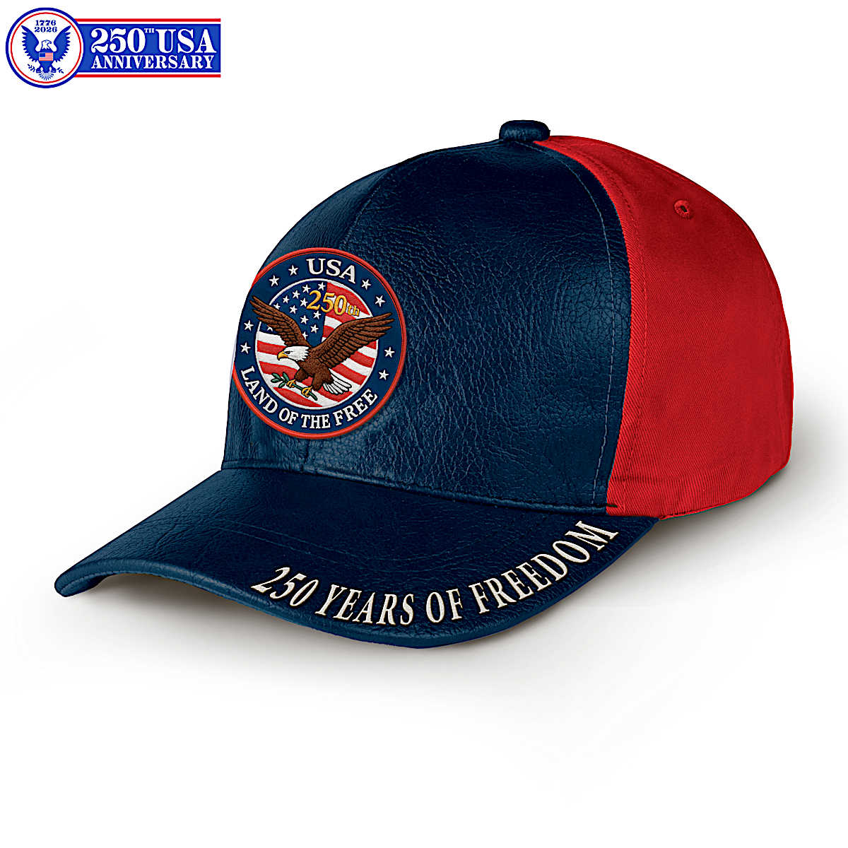 Mens Blue Faux Leather And Red Poly Cotton Twill Patriotic 