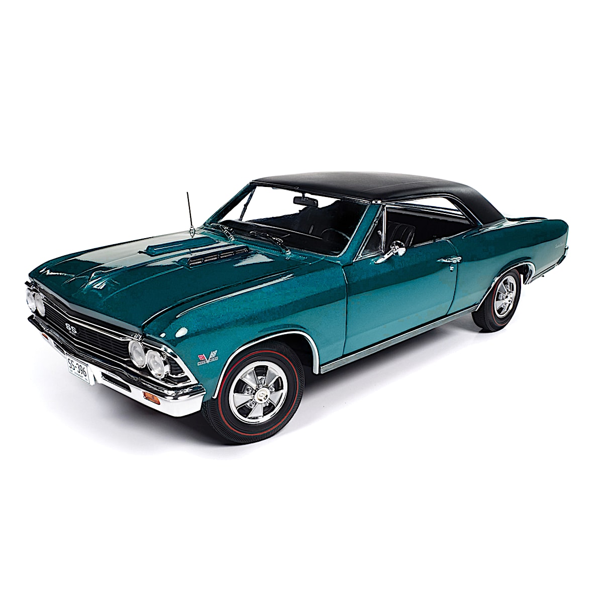 1966 Chevy Chevelle L78 SS 396 1 18 Scale Diecast Car With Tropic Turquoise Finish Red Line Tires