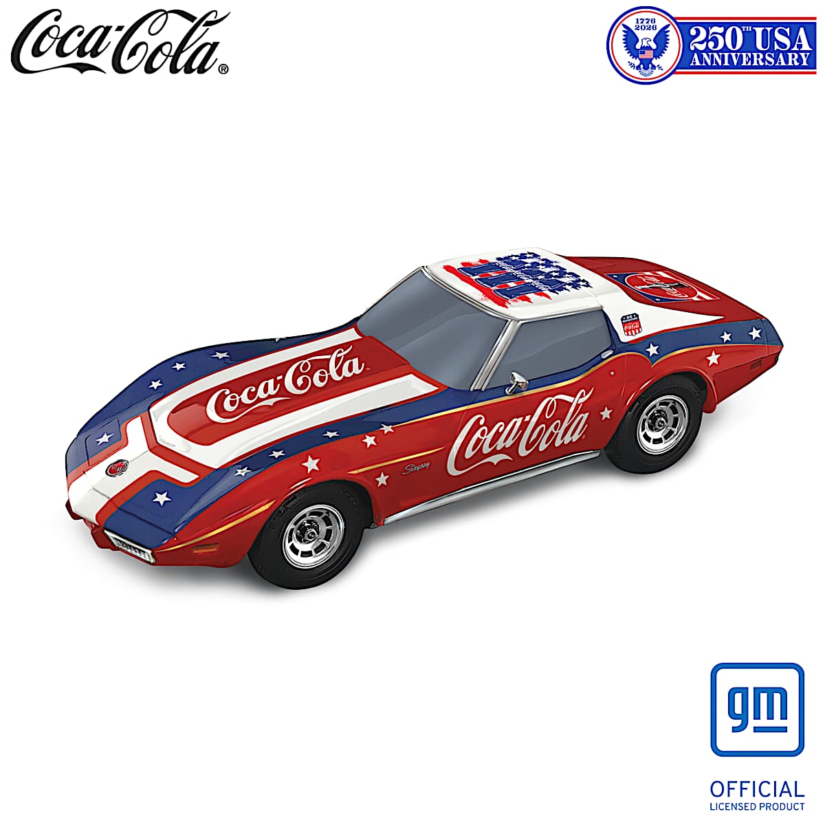 1976 Corvette Stingray 1:18-Scale Sculpture With Patriotic Color