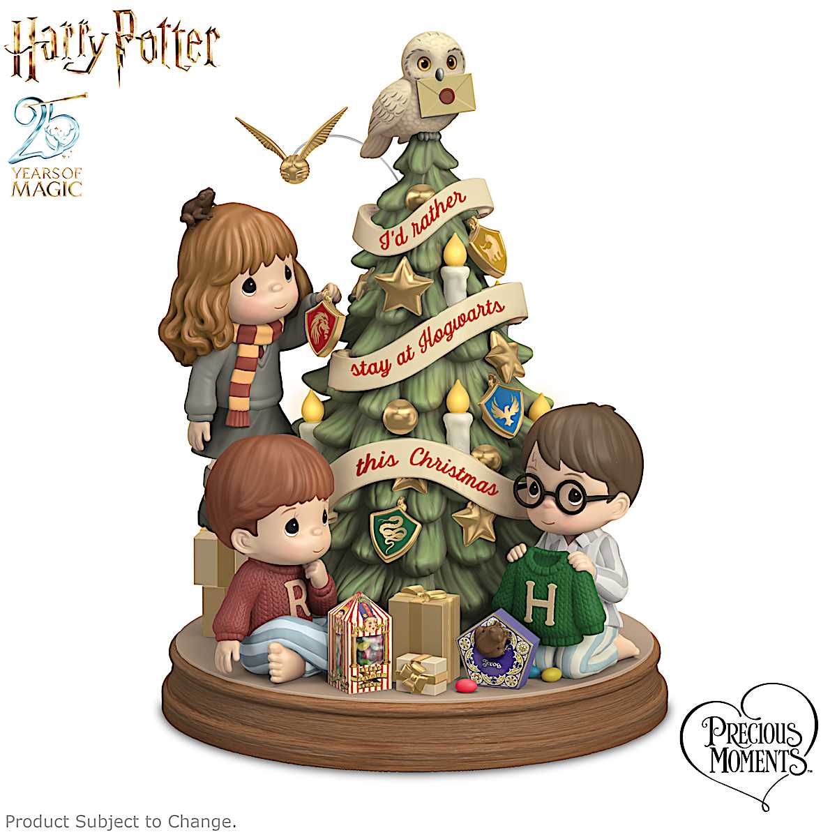 Illuminated HARRY POTTER Figurine Of HARRY, HERMIONE And RON