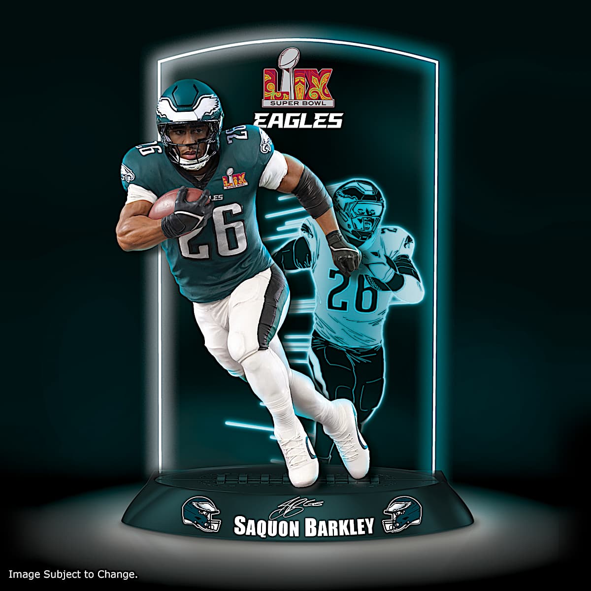 NFL Luminaries: Super Bowl LIX Saquon Barkley Laser-Etched 