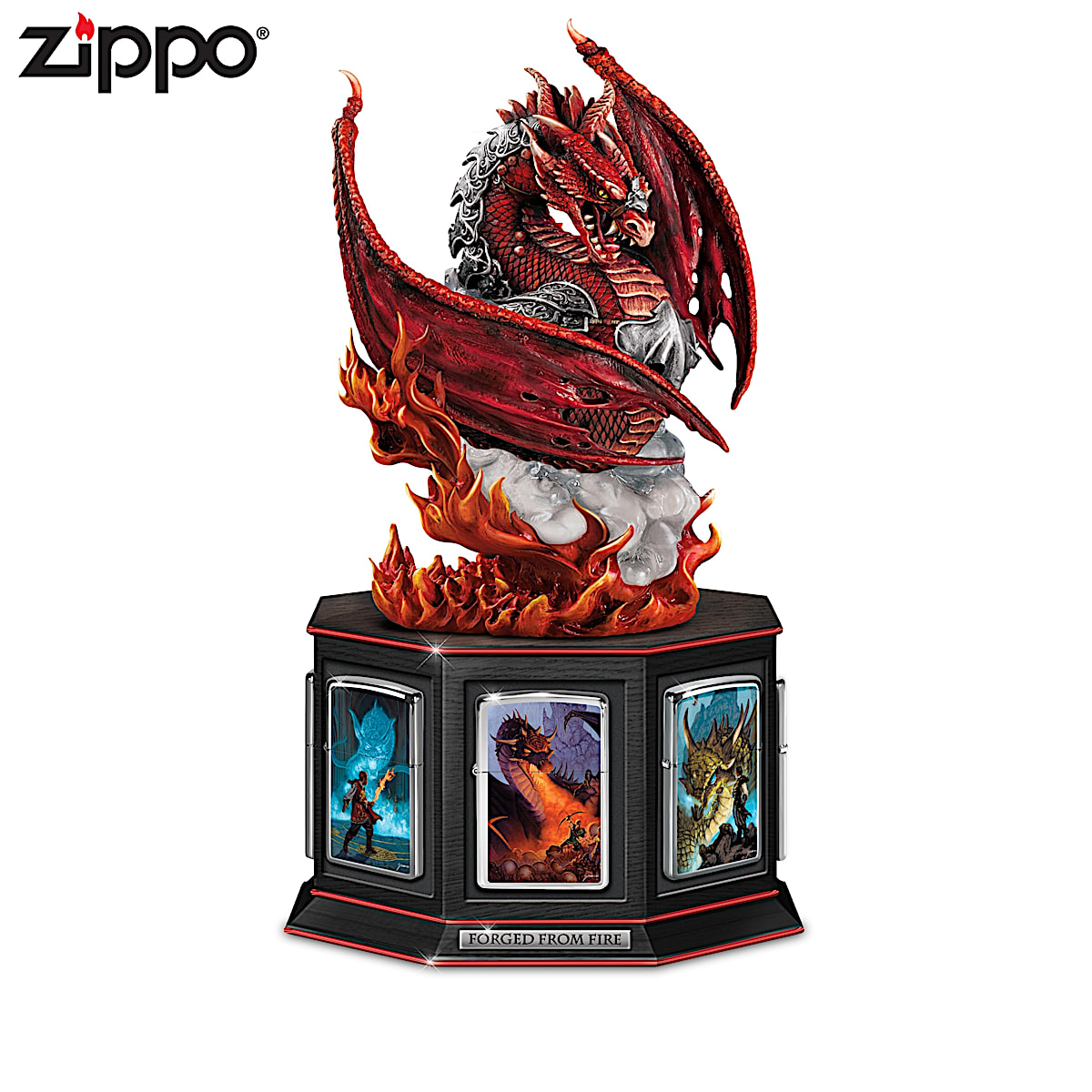 Dragon Art Zippo® Collection With Lighted Dragon Display