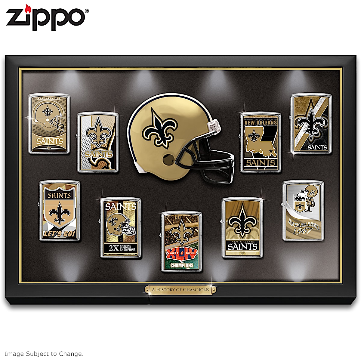 Zippo NFL Draft New Orleans Saints White Matte Windproof Lighter