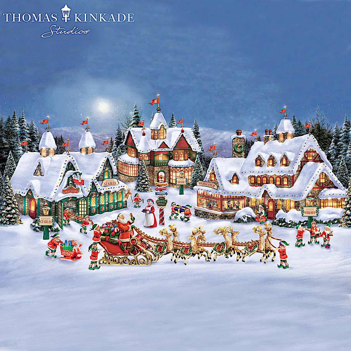 Thomas Kinkade Handcrafted North Pole Village Collection