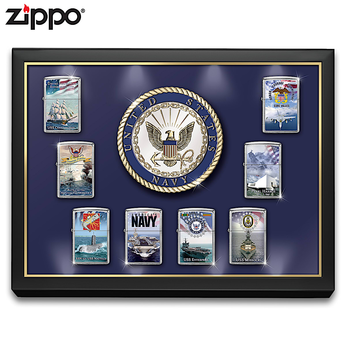 U.S. Navy® Zippo® Lighters With Lighted Display