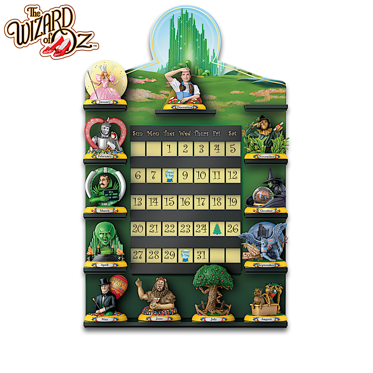 THE WIZARD OF OZ Perpetual Calendar Collection With Custom Display Rack