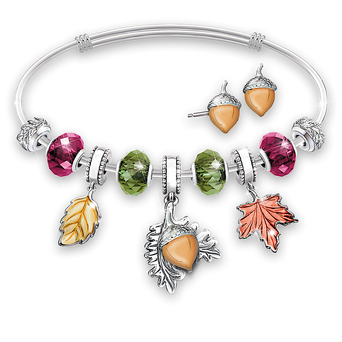 Acorn charm bracelet