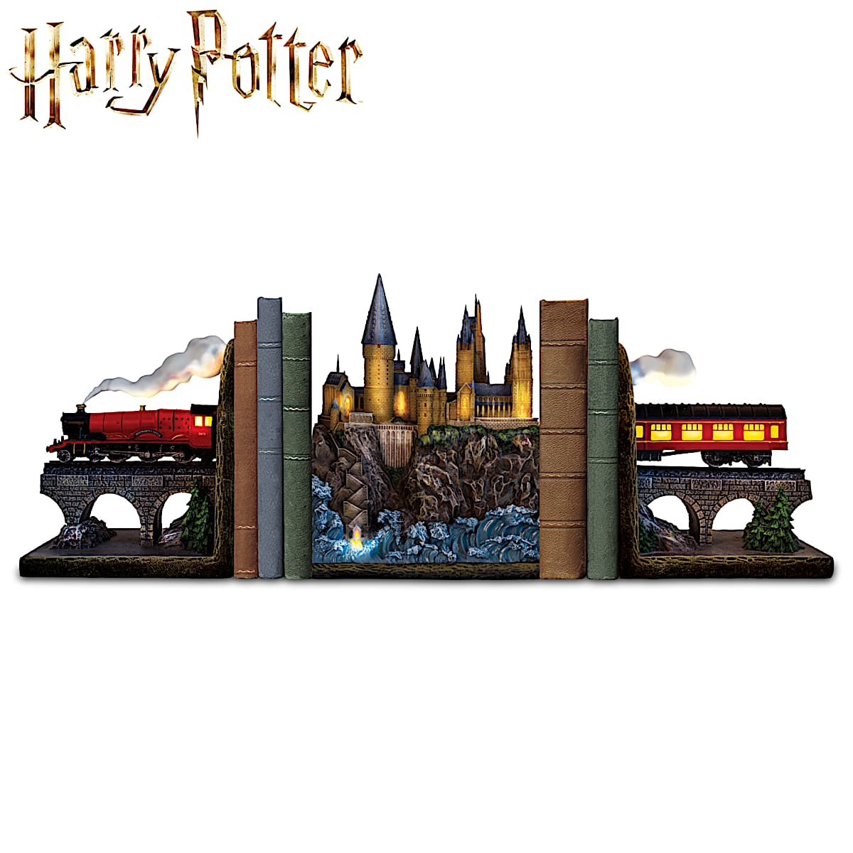 HARRY POTTER The Journey To HOGWARTS Illuminated Bookend