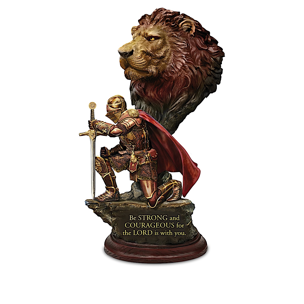 ColdCast Bronze Knight Sculpture Collection HandPainted With Golden