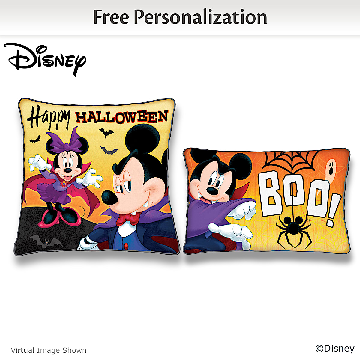 Disney Celebrate The Seasons Personalized Square Fabric Throw Pillow  Collection Featuring Different Two-Sided Seasonal Designs