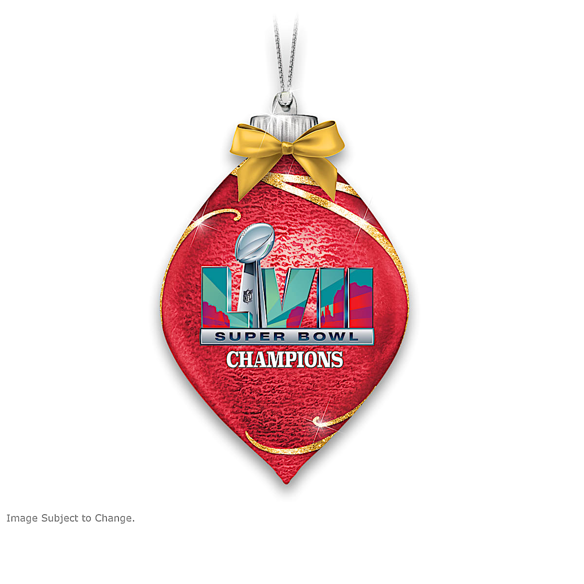 Kansas City Chiefs Super Bowl LVII Champions 3'' Glass Round Ornament