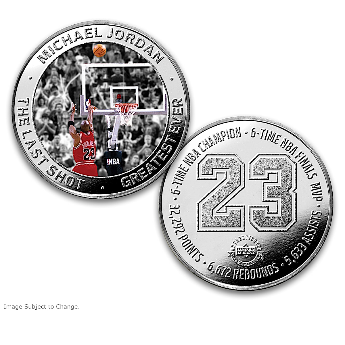The Highland Mint | Michael Jordan Chicago Bulls The Last Shot 98 Finals Silver Coin Photo Mint