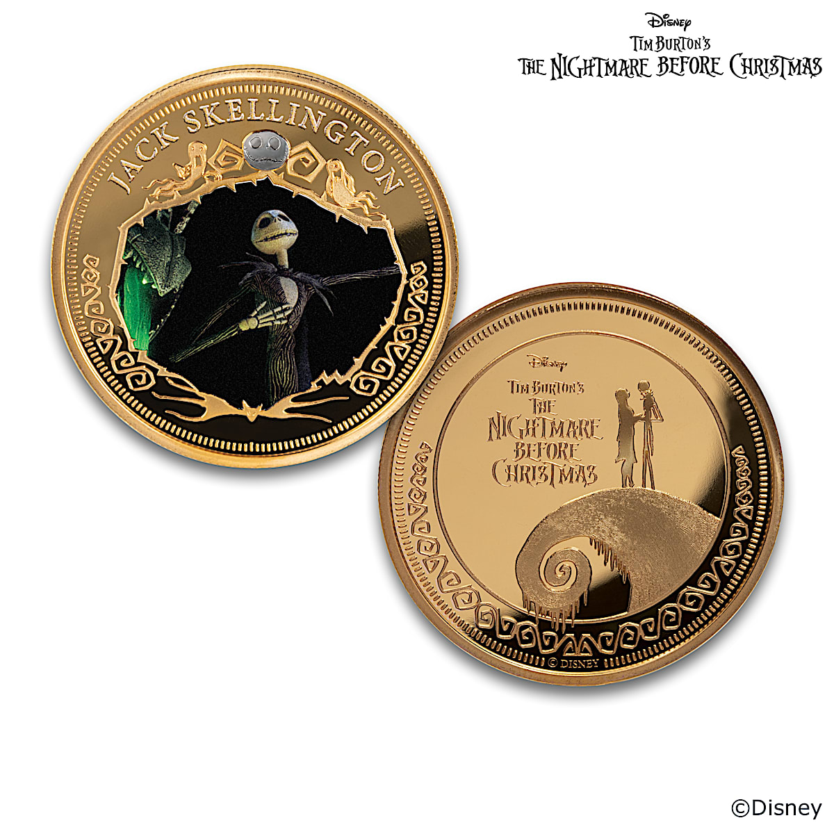 Disney Tim Burtons The Nightmare Before Christmas 24K Gold-Plated Proofs  With Images From Movie