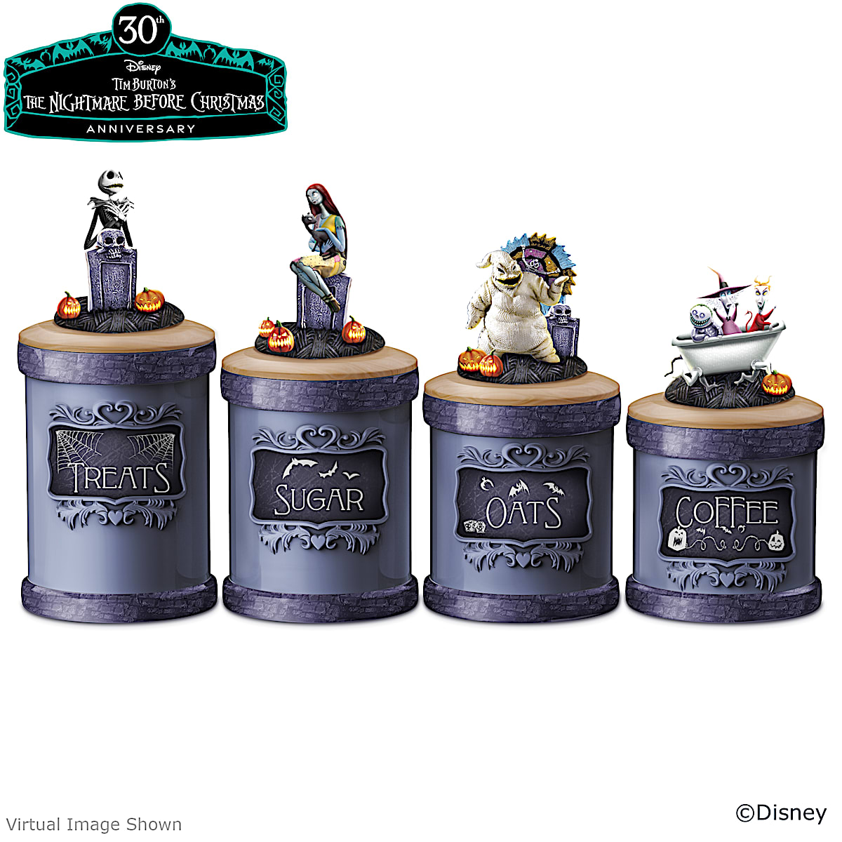 The Nightmare Before Christmas Kitchen Canisters With Labels