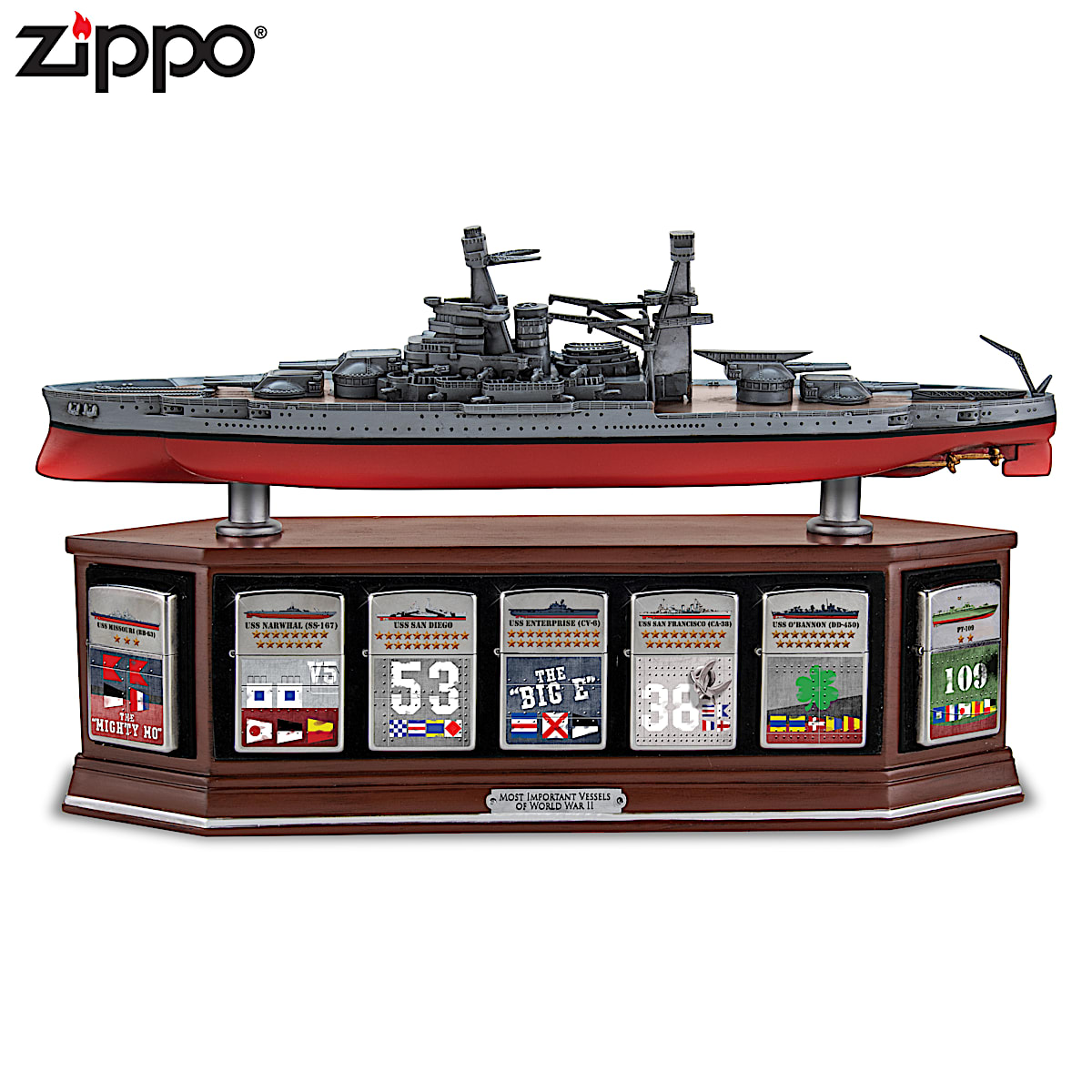 Historic Vessels Of WWII Zippo+R+ Lighters Featuring The USS Historic Vessels Of WWII Zippo+R+ Lighters Featuring The USS