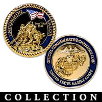 thumbnail image 2 of US Marine Corps 2nd Marine Division Challenge Coin – Gold Plated, 40mm, Uncirculated Collectible Medal 2 of 5