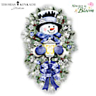 Thomas Kinkade A Warm Winter Welcome Snowman Wreath