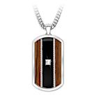 Diamond & Black Onyx Strength Of My Father Pendant Necklace