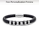 Genuine Leather Best Dad Personalized Bracelet