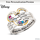Disney Magic Of Love Personalized Birthstone Family Ring