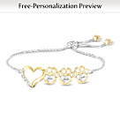 Paw Prints On My Heart Personalized Bracelet