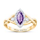 Genuine Amethyst And Topaz Always With You Ring