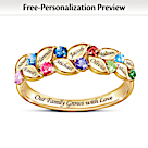 Birthstone Our Family Of Joy Personalized Ring