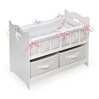 White Doll Crib Baby Doll Accessory Set