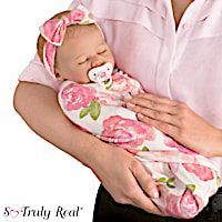 Marissa May "Rosie" Baby Doll With Custom Swaddle Blanket