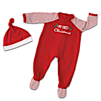 Christmas PJs Accessory Set For Baby Dolls 16" - 19" Long