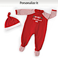 Personalized Christmas PJs Baby Doll Accessory Set