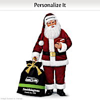 Seattle Seahawks Santa Doll With Personalized Bag