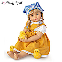 Emma With Chicks Child Doll And Plush Chicks Set
