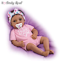"Little Baby Girl" Vinyl Doll With Magnetic Pacifier