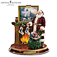Thomas Kinkade Illuminated Santa Claus Figurine